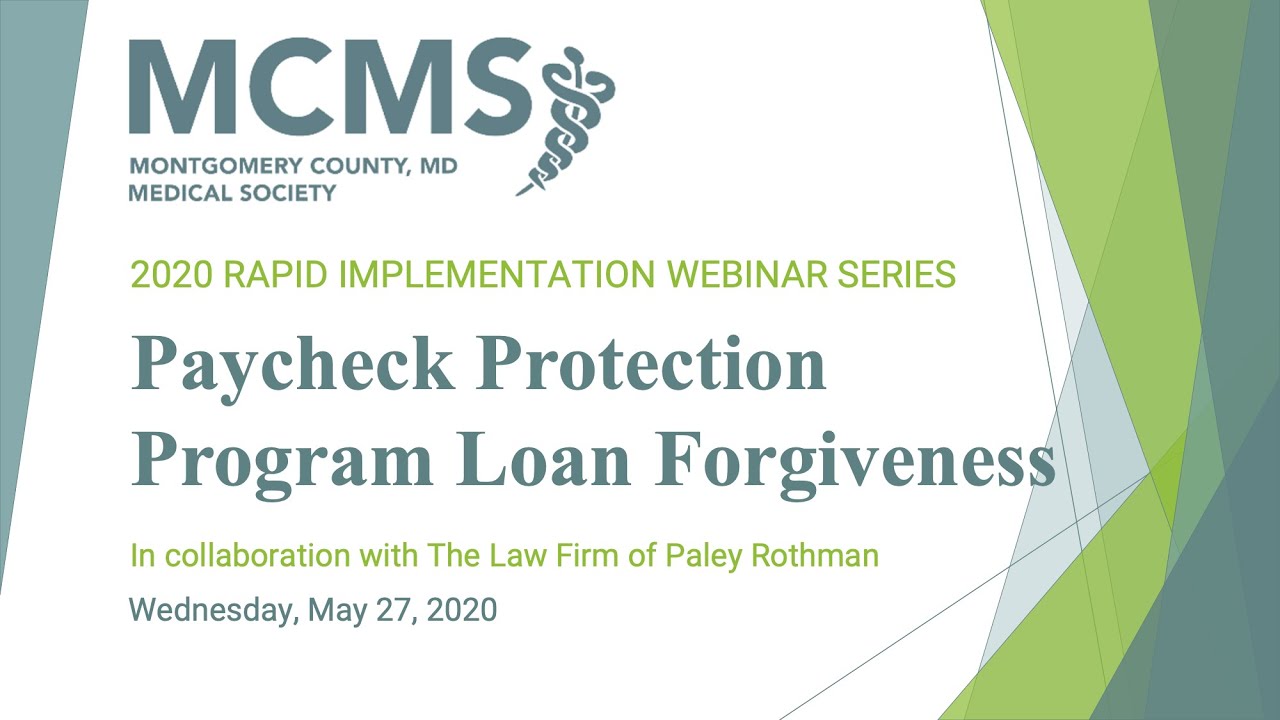 Webinar: Paycheck Protection Program Loan Forgiveness