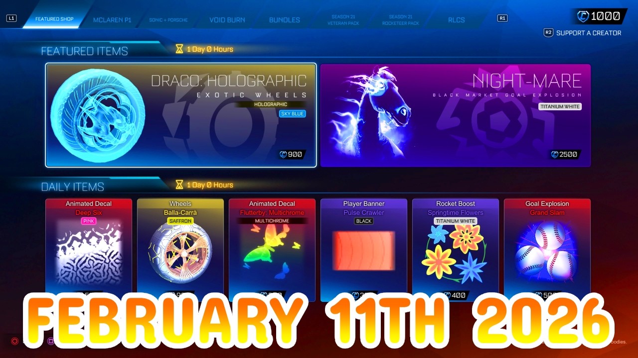 Rocket League ITEM SHOP Daily #452 (11th February 2026)