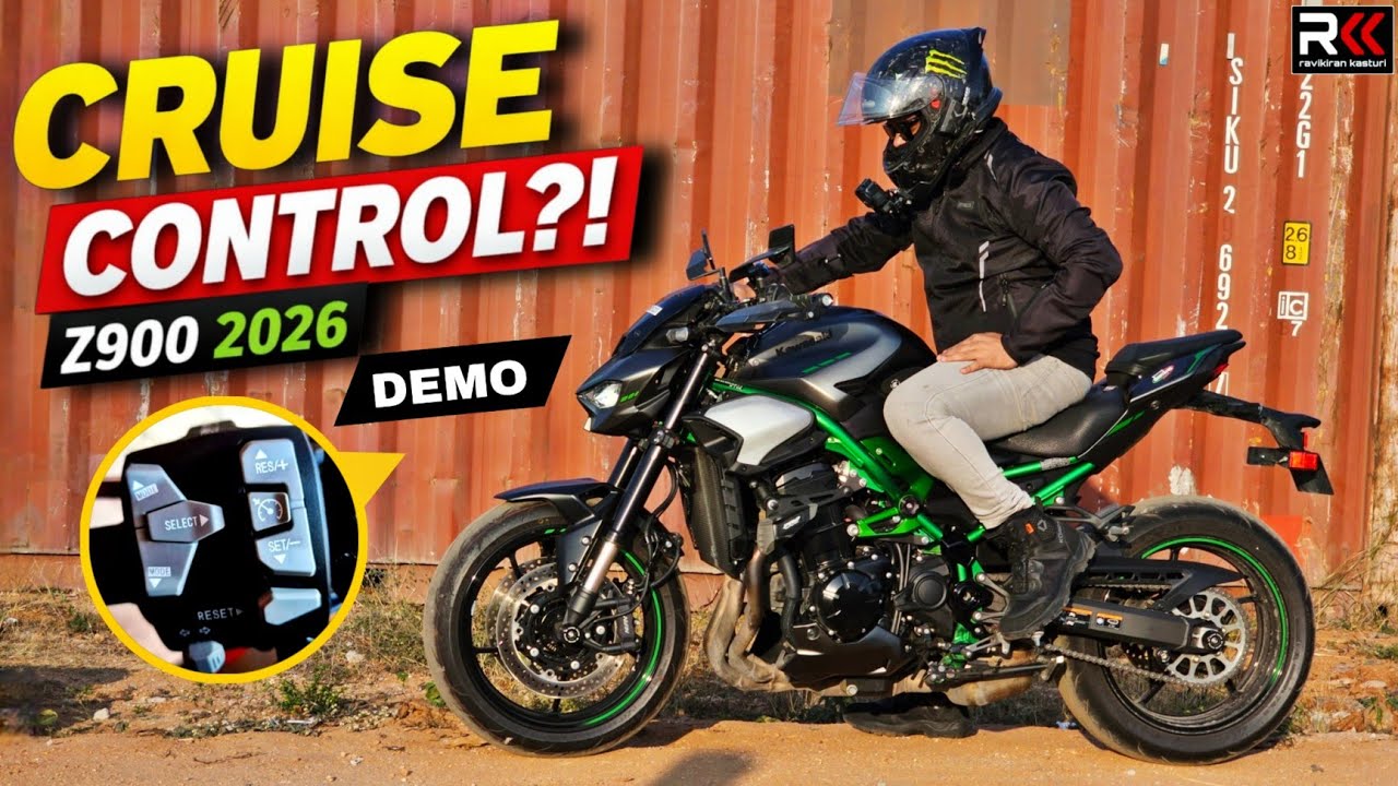 Тест электроники Kawasaki Z900 2026 года: круиз-контроль, система быстрого переключения передач и...