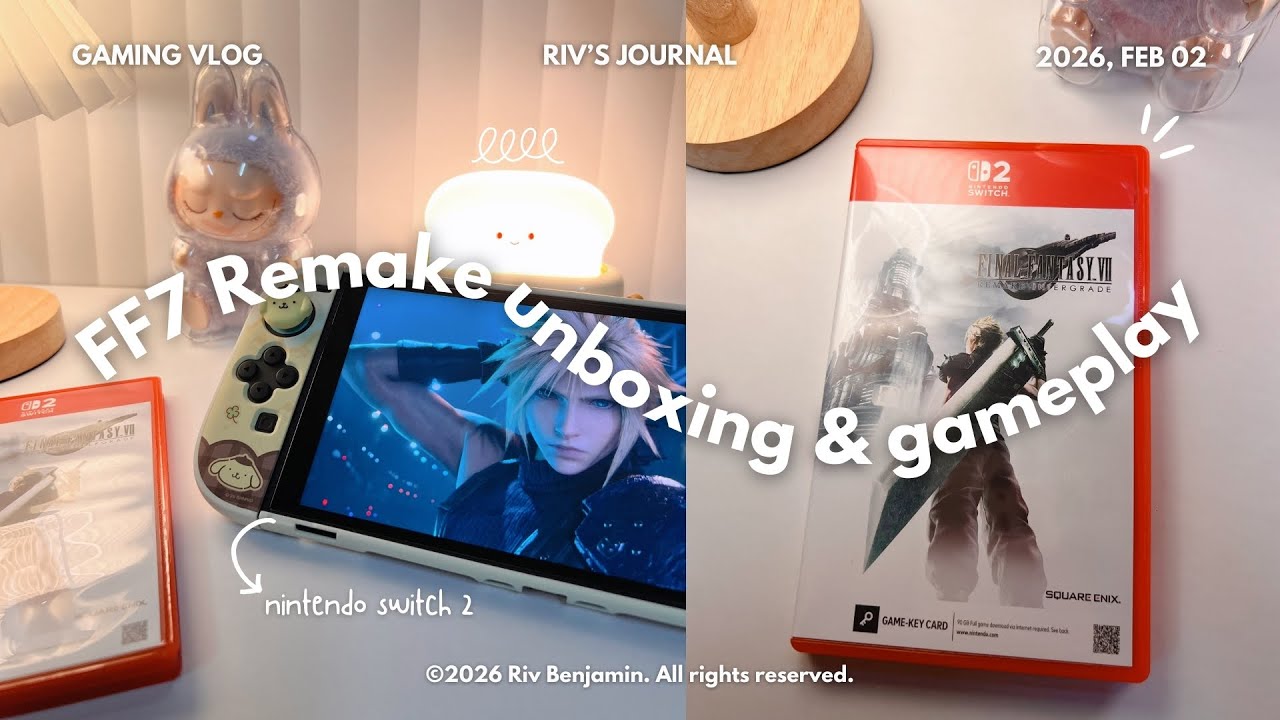 Unboxing & Gameplay Final Fantasy VII Remake Intergrade on Switch 2 ✨ + Opening Booster Pack 💖🎮✨