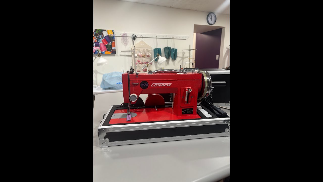 How to set up and use the ConsewT1919 walking foot sewing machine.