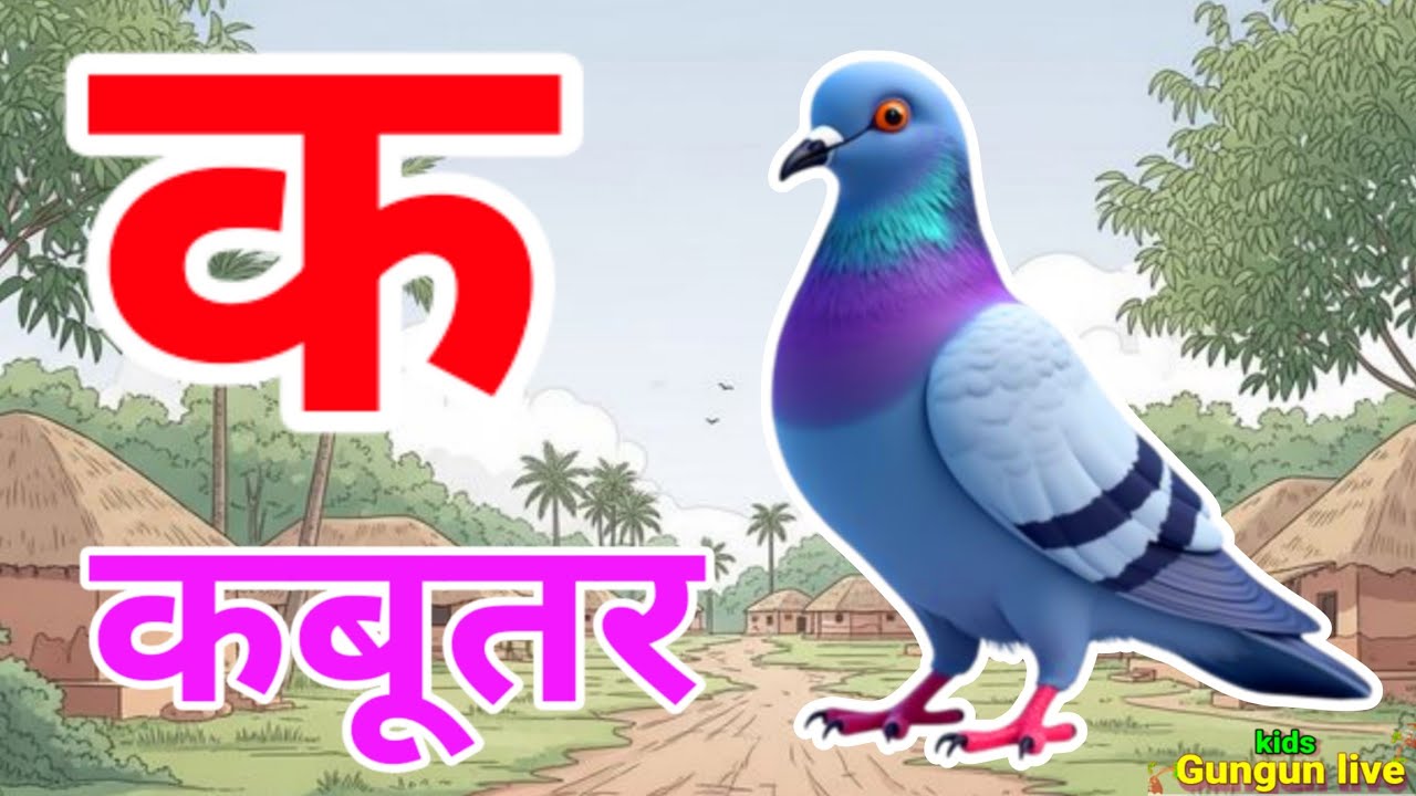 क से कबूतर, अ से आम a se anaar k sekabutar |Hindi varnmala |ABCD क सेकबूतर अ से अनार,for kids💥