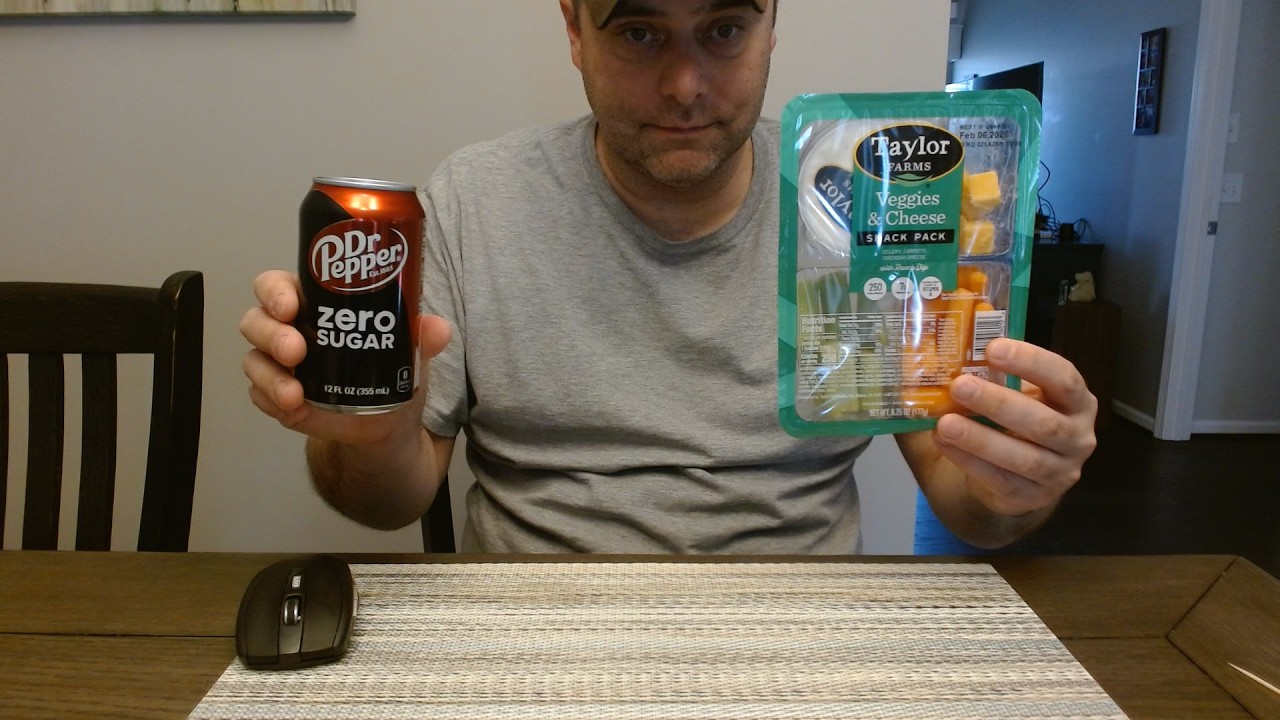 ASMR Drink Review and Eating Veggies and Cheese