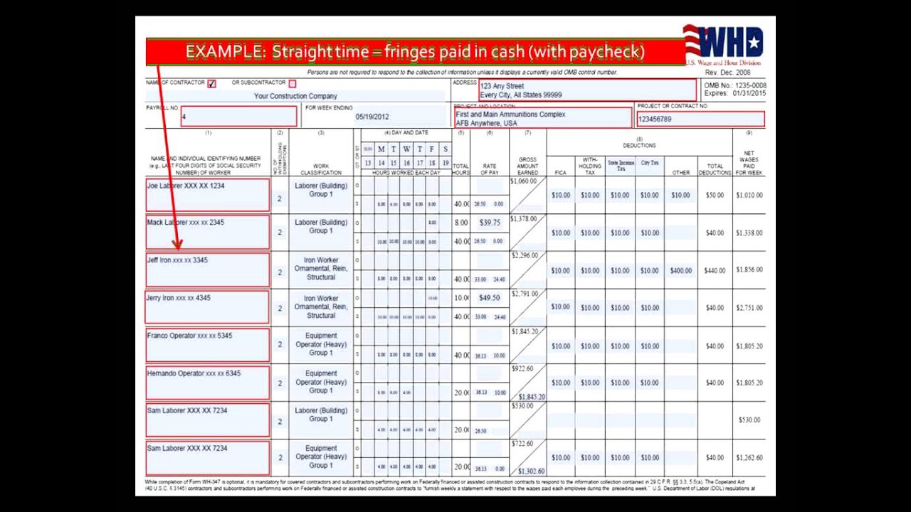 Completing a Certified Payroll Report