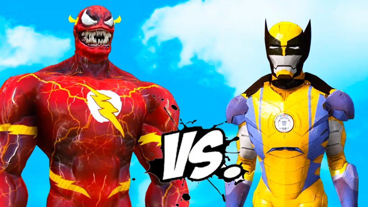 Flash - Venom vs Iron - Wolverine - Epic Suoerheroes Battle