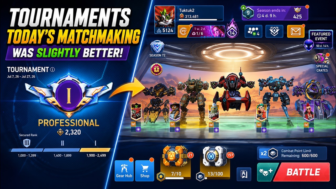 😱 5K SP TOURNAMENTS FINALLY GOT BETTER?! I WON EVERY MATCH! 🏆🔥| Mech Arena