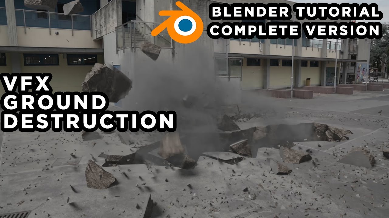 BLENDER TUTORIAL: VFX ground destruction [complete version] - EASY VFX