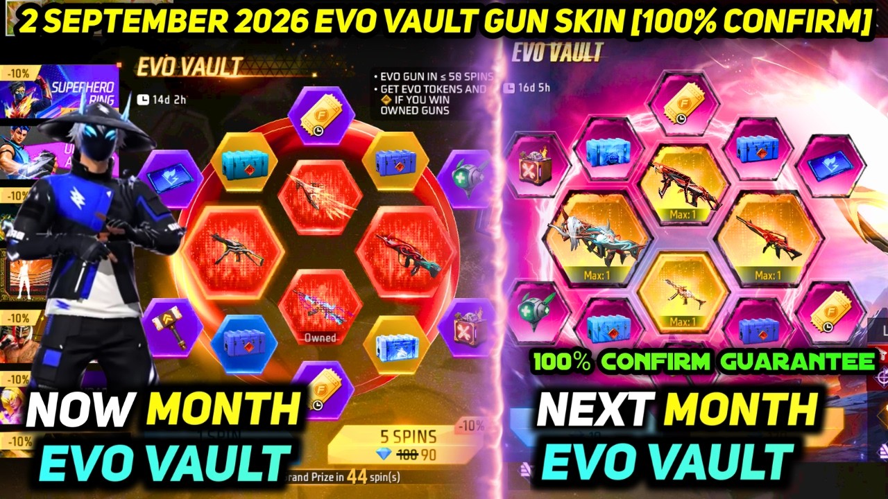 NEXT EVO VAULT SEPTEMBER MONTH 2026 FREE FIRE | NEW 2 SEPTEMBER EVENT EVO GUN SKIN 100% *CONFIRM*