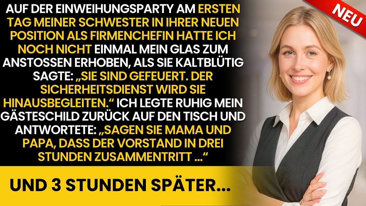 Auf ihrer Amtsantrittsparty am ersten Tag sagte sie: „Du bist gefeuert.“ Drei Stunden später …
