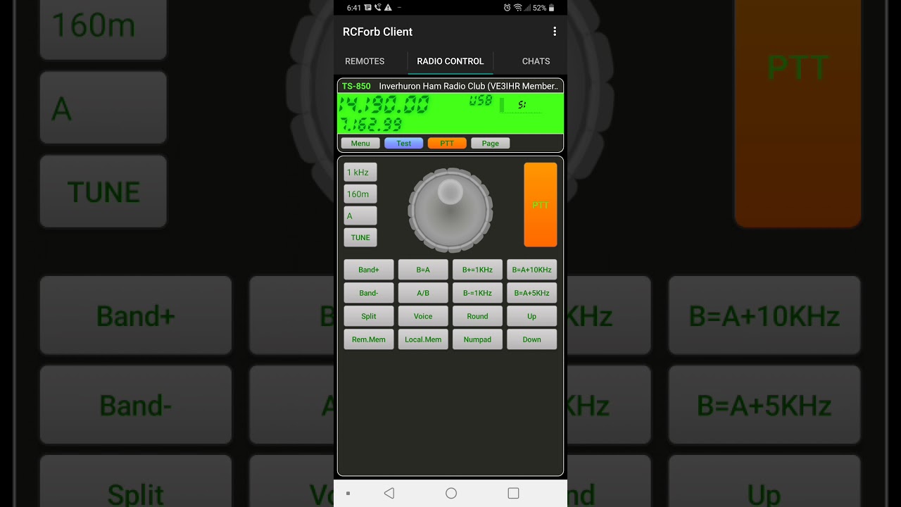 RCForb Cell phone interface features