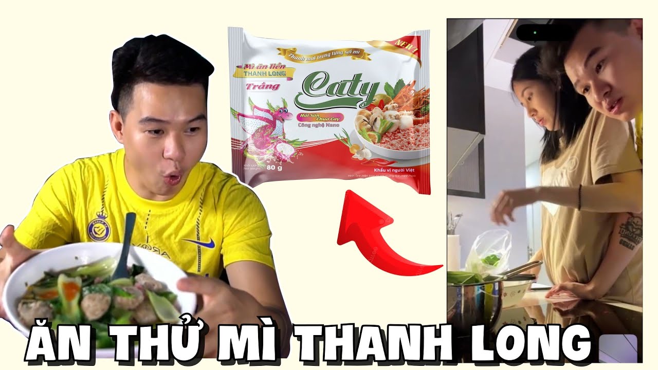BÔ BÉO ĂN THỬ MÌ THANH LONG DO TRÂN MẬP NẤU TRÊN LIVESTREAM