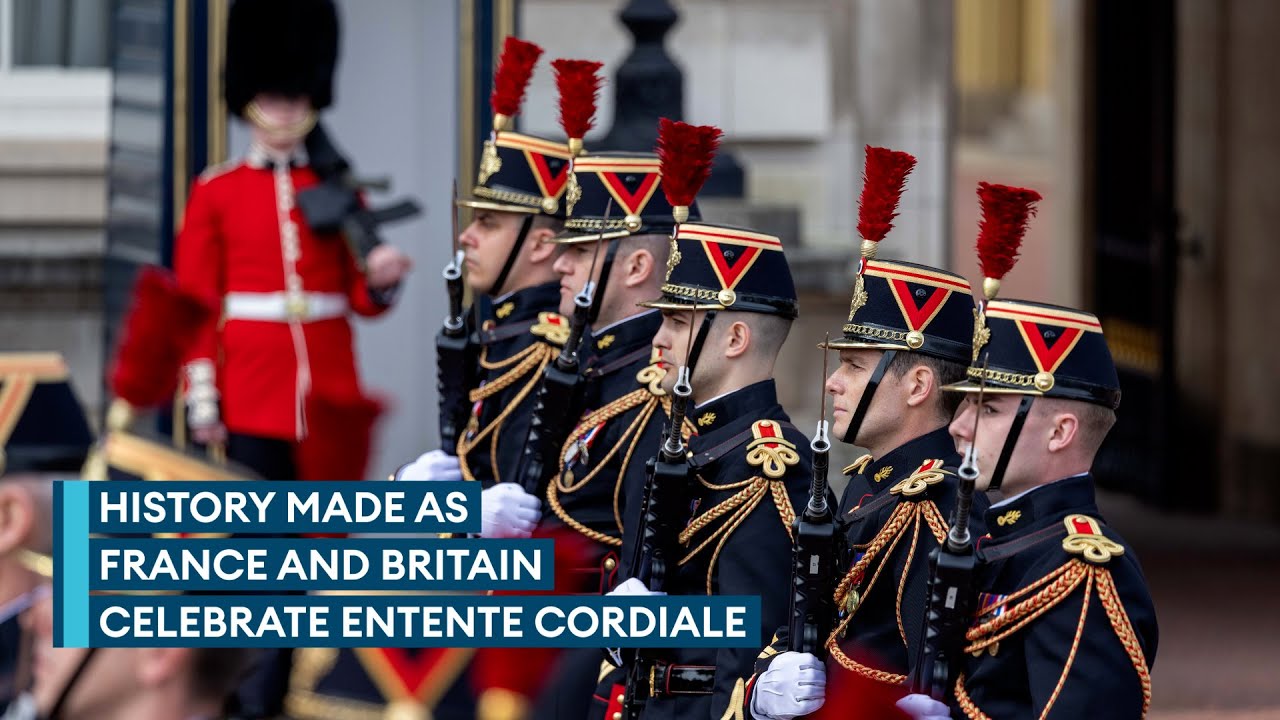 British and French troops swap roles in historic Changing of the Guard ceremonies