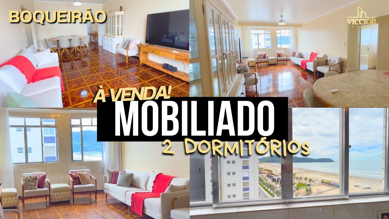 APARTAMENTO MOBILIADO DE 2 DORMITÓRIOS COM VISTA MAR À VENDA NO BOQUEIRÃO | PG | SP.