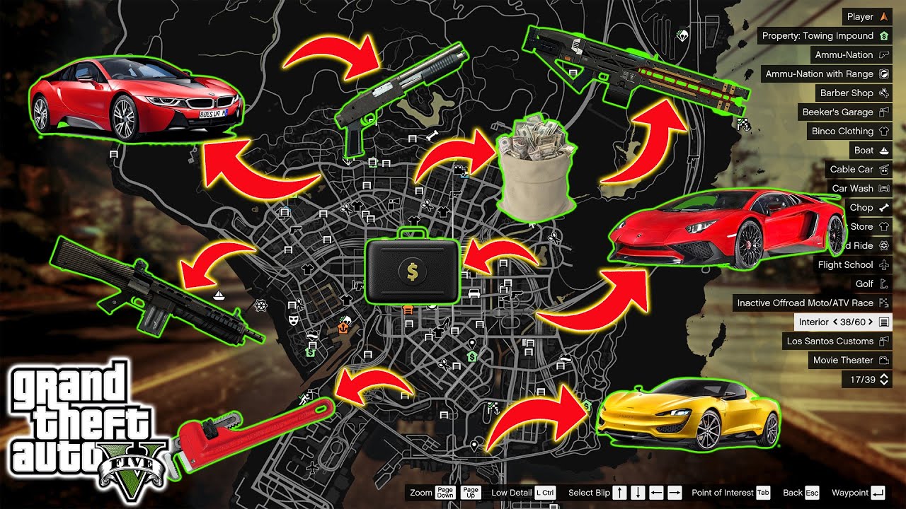 GTA 5 - All New 2024 Secret Money, Rare Cars & Weapon Locations! (Story mode )