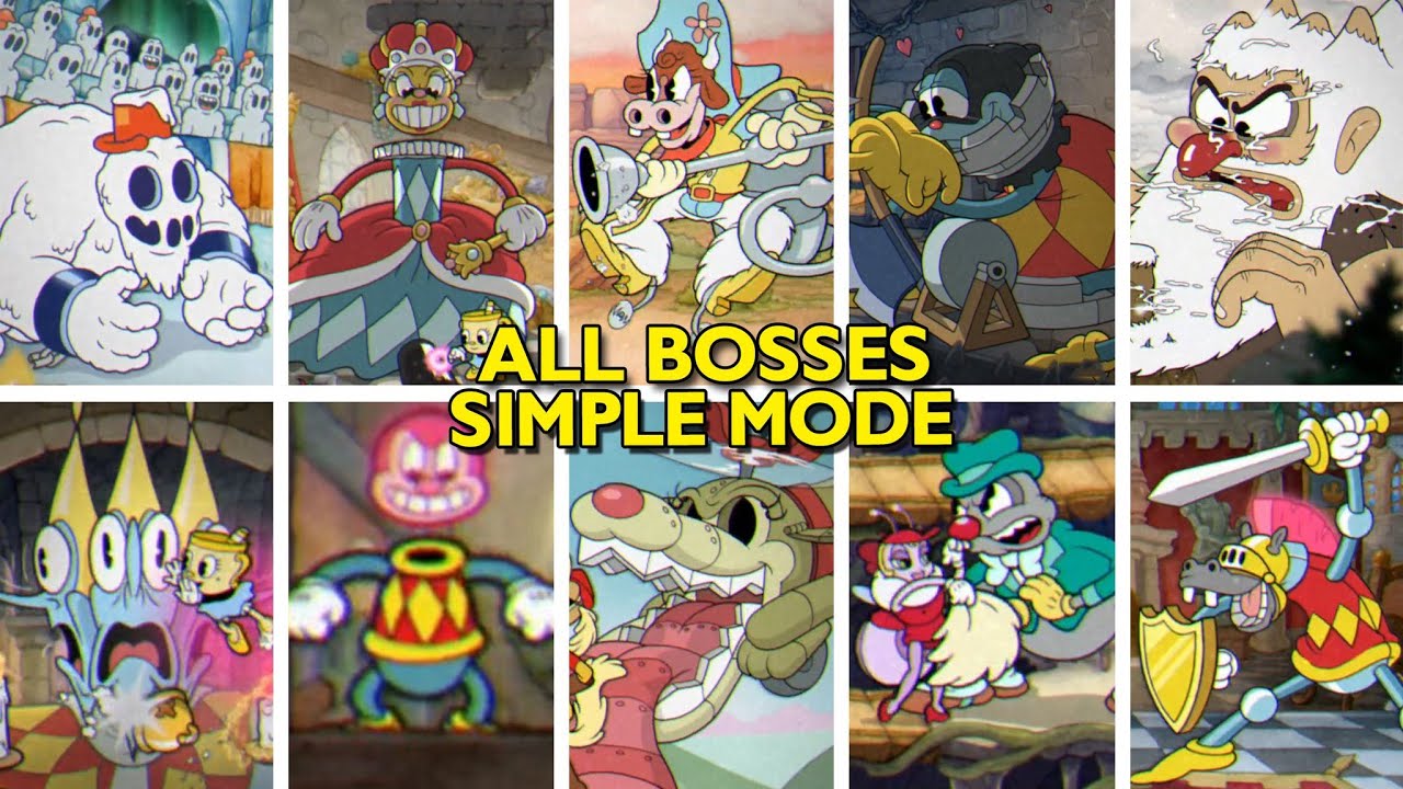 Cuphead DLC - All Bosses on Simple Mode
