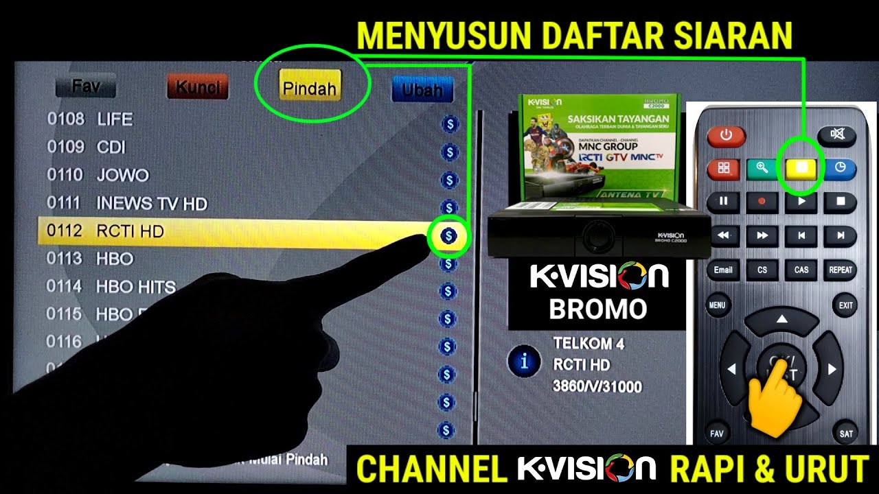 Cara Menyusun Siaran K Vision Bromo C2000 || Reposisi Channel K Vision Bromo C2000