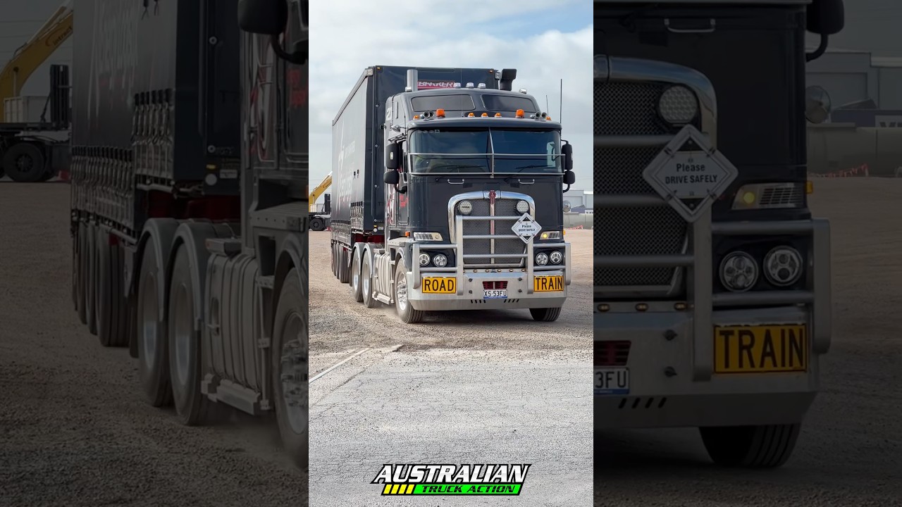 Kenworth K200 tautliner road train heading out!