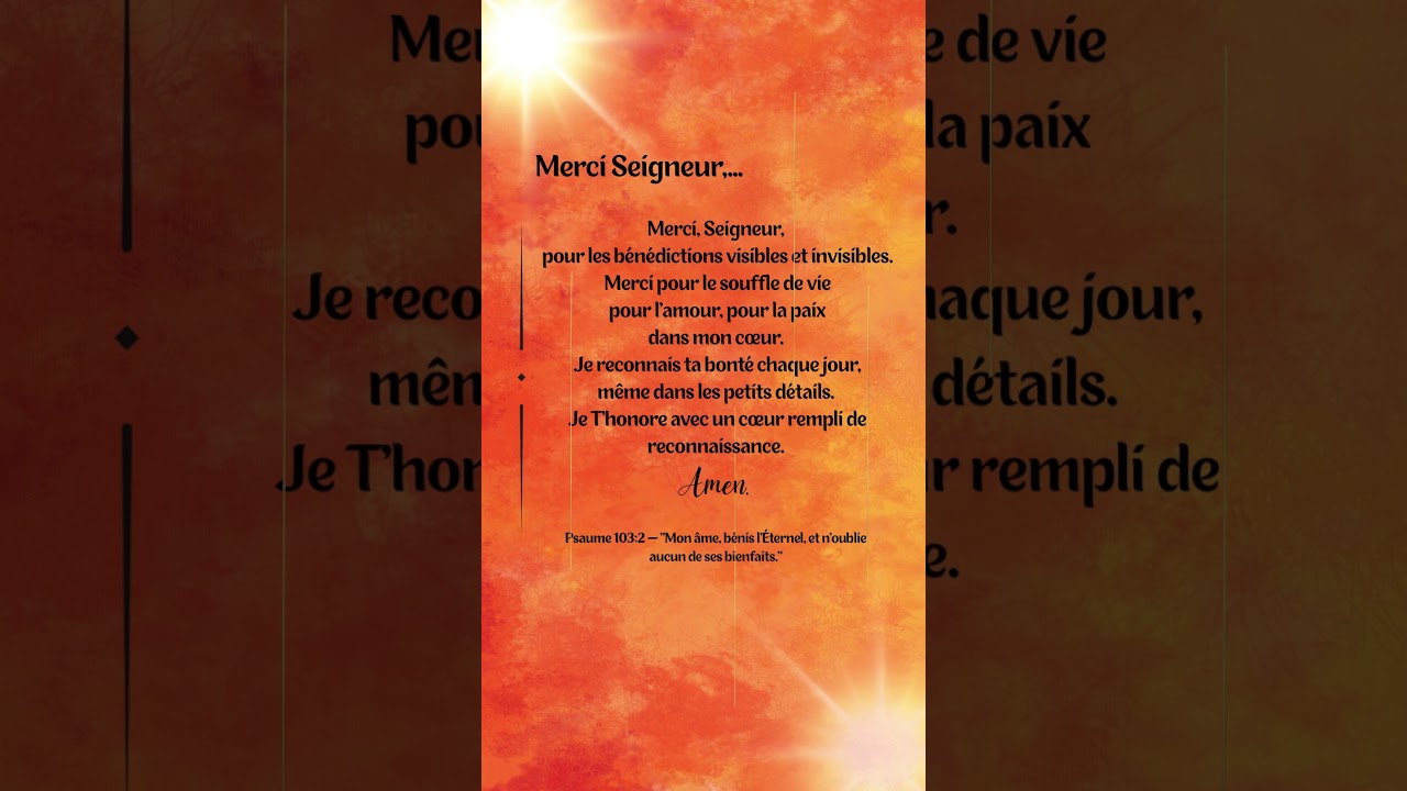 Pri&egrave;re de gratitude ✨ Dis merci &agrave; Dieu pour tes b&eacute;n&eacute;dictions