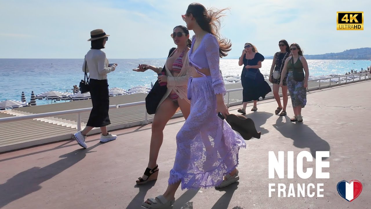 Nice France Walking Tour 🇫🇷 | Promenade des Anglais & Beach, French Riviera 2025 4K 60fps