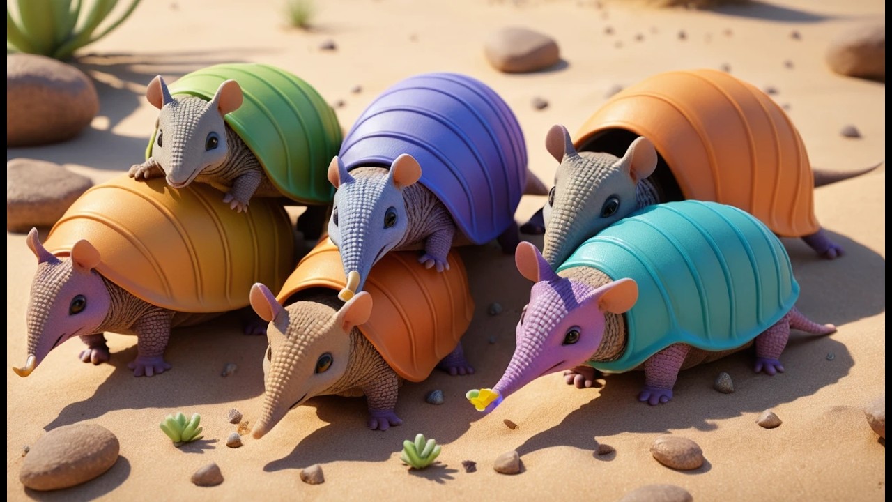 Five Little Armadillos Dig Dig Dig | Fun Animal Song & Counting Rhyme for Kids