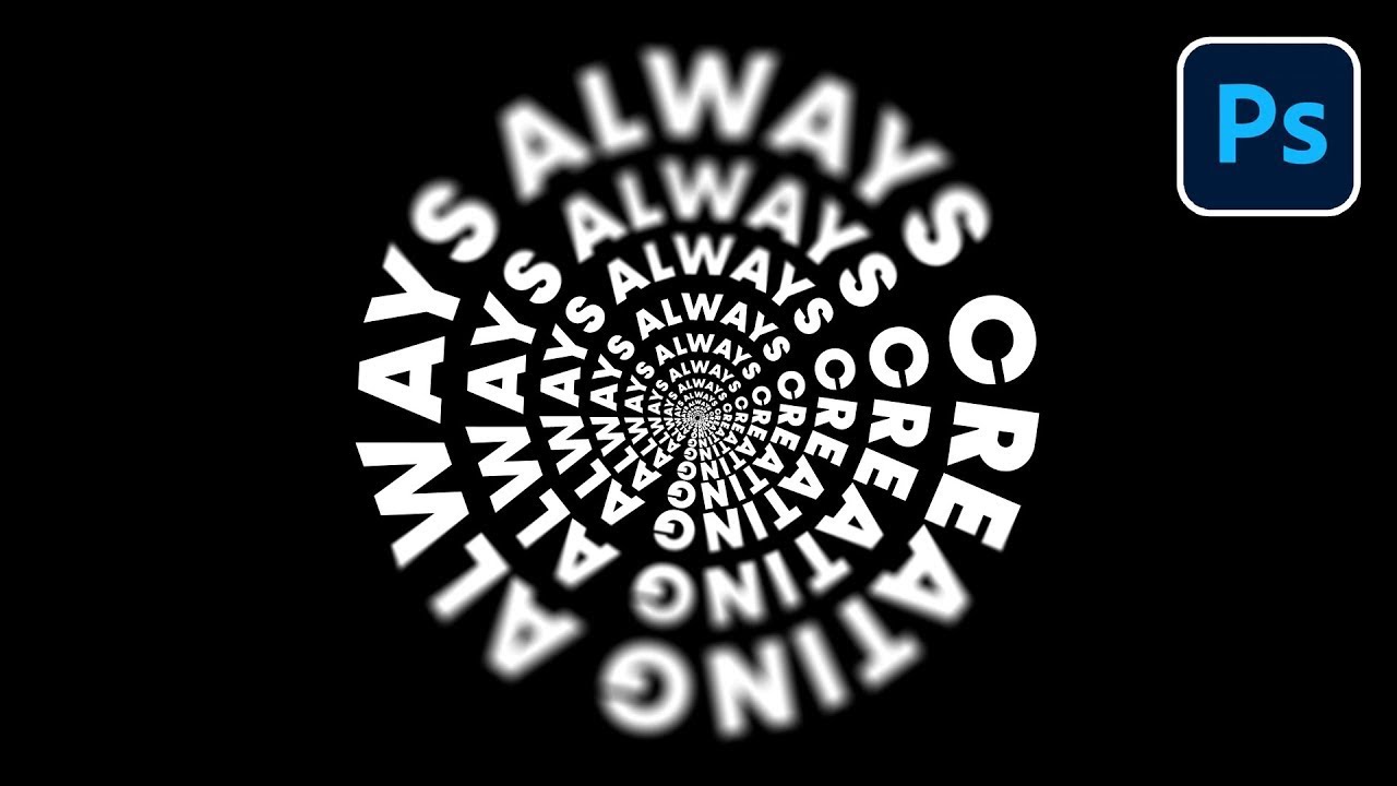 How to Create a TEXT SPIRAL Effect in Photoshop CC Tutorial