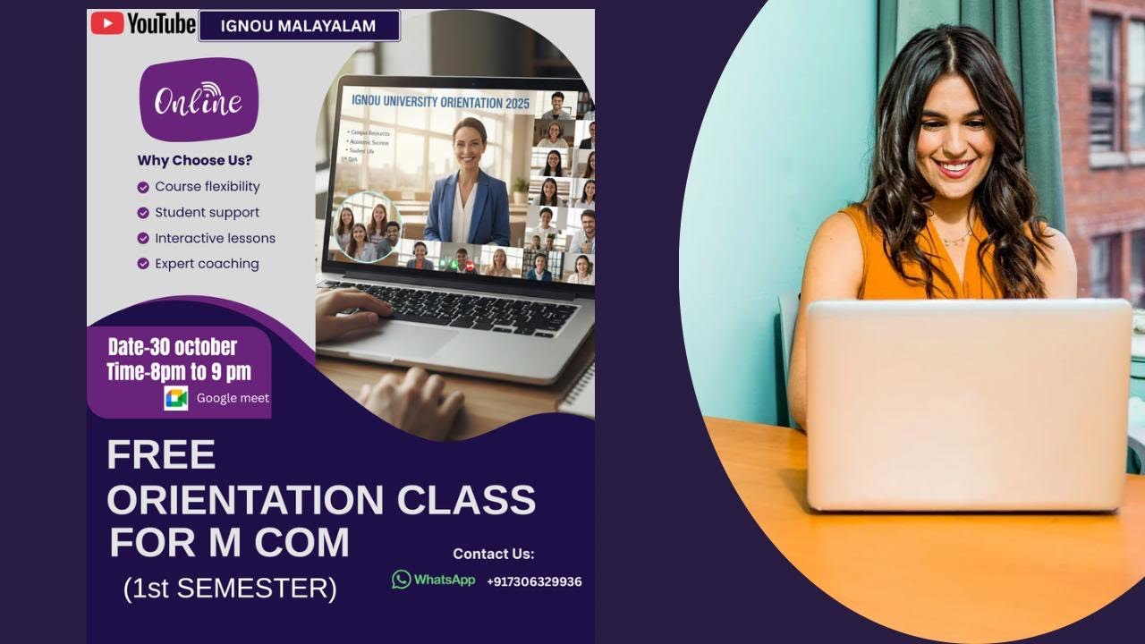 IGNOU MCOM FIRST SEMESTER FREE ORIENTATION CLASS IN MALAYALAM || IGNOU MALAYALAM