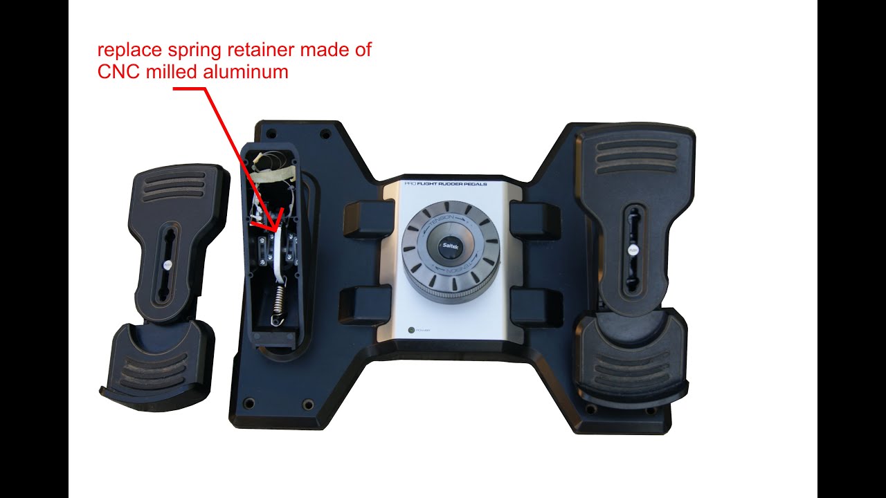 Saitek Pro Flight Rudder Pedals - toe brakes fixing