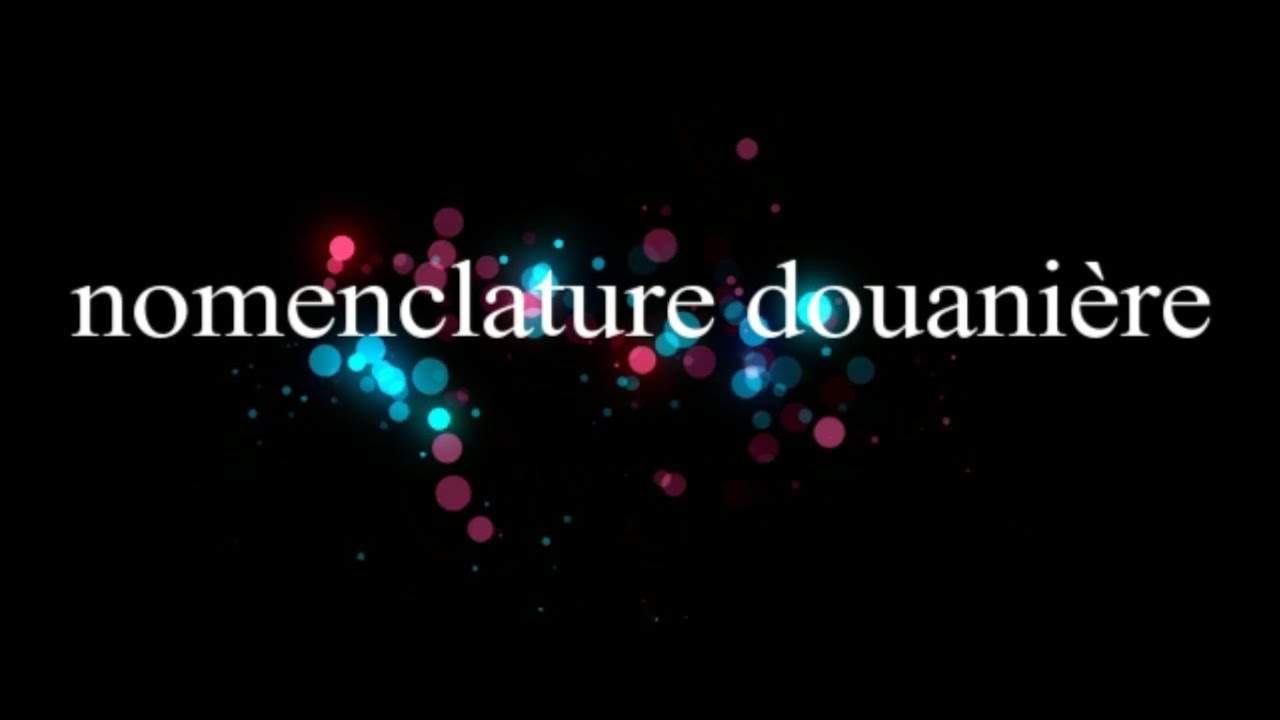 Douane: vidéo 2; compréhension de la nomenclature douanière