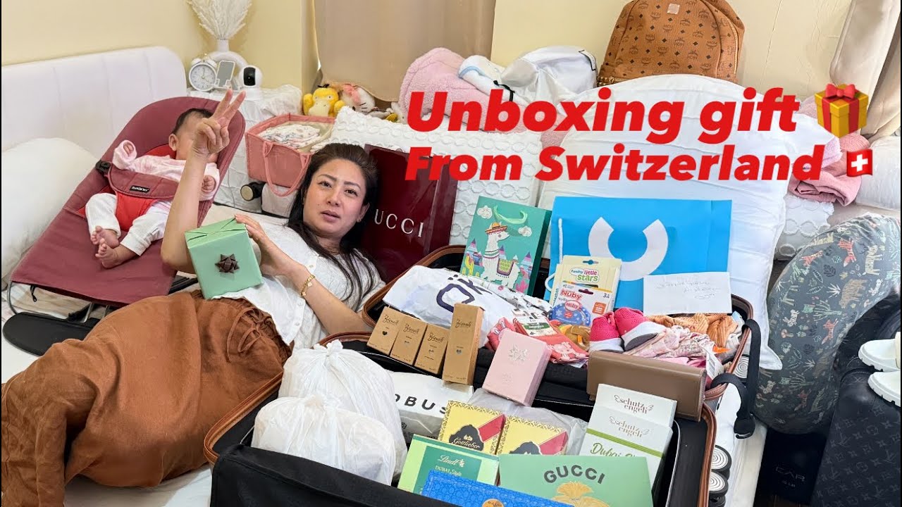 Full luggage unboxing gift from Switzerland 🇨🇭thanks to my hubby ❤️