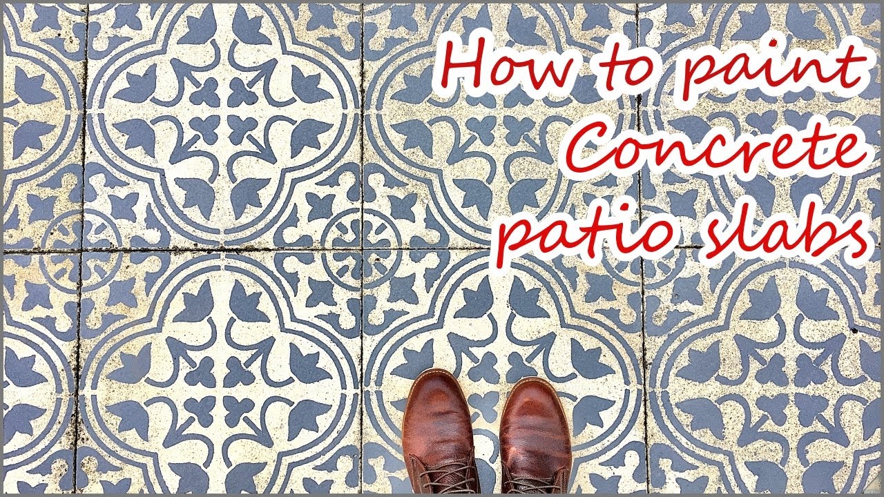 DIY Patio Transformation on a Budget | How to paint - Stencil Concrete Patio Slabs