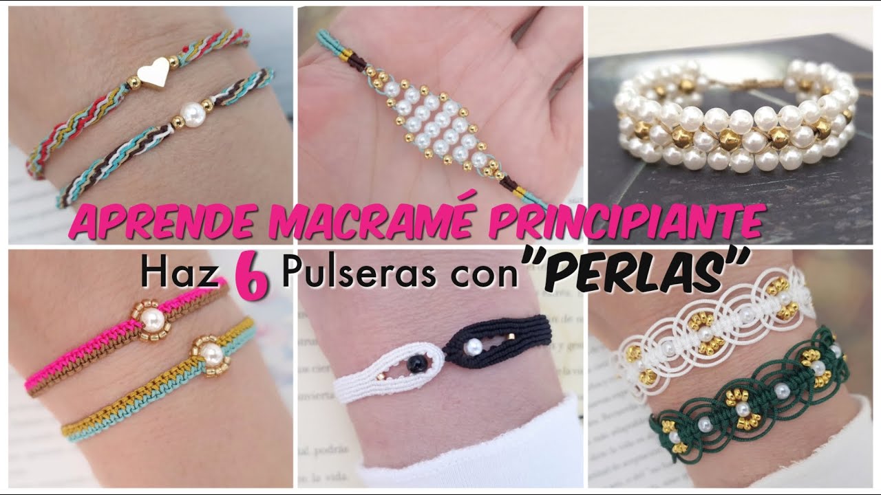 6 PULSERAS FÁCIL CON NUDOS BASICOS | PULSERAS EN MACRAMÉ PARA PRINCIPIANTES #diymacrame #diypulseras