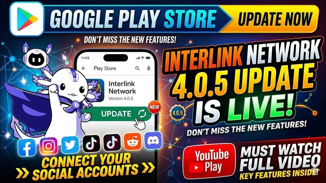 Interlink network 4.0.5 update in PlayStore | How to connect your social media accounts explained✅