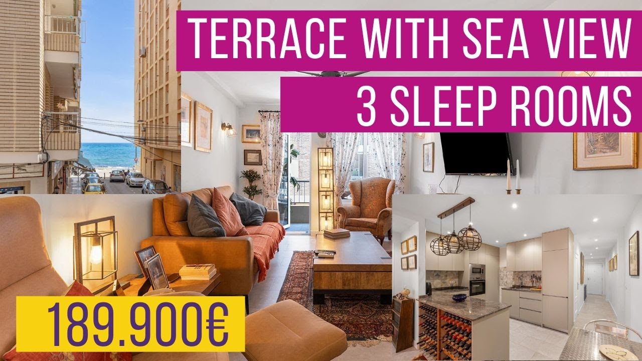 90 m² refurbished sea view flat at Torrevieja 50 m from Playa el Acequión