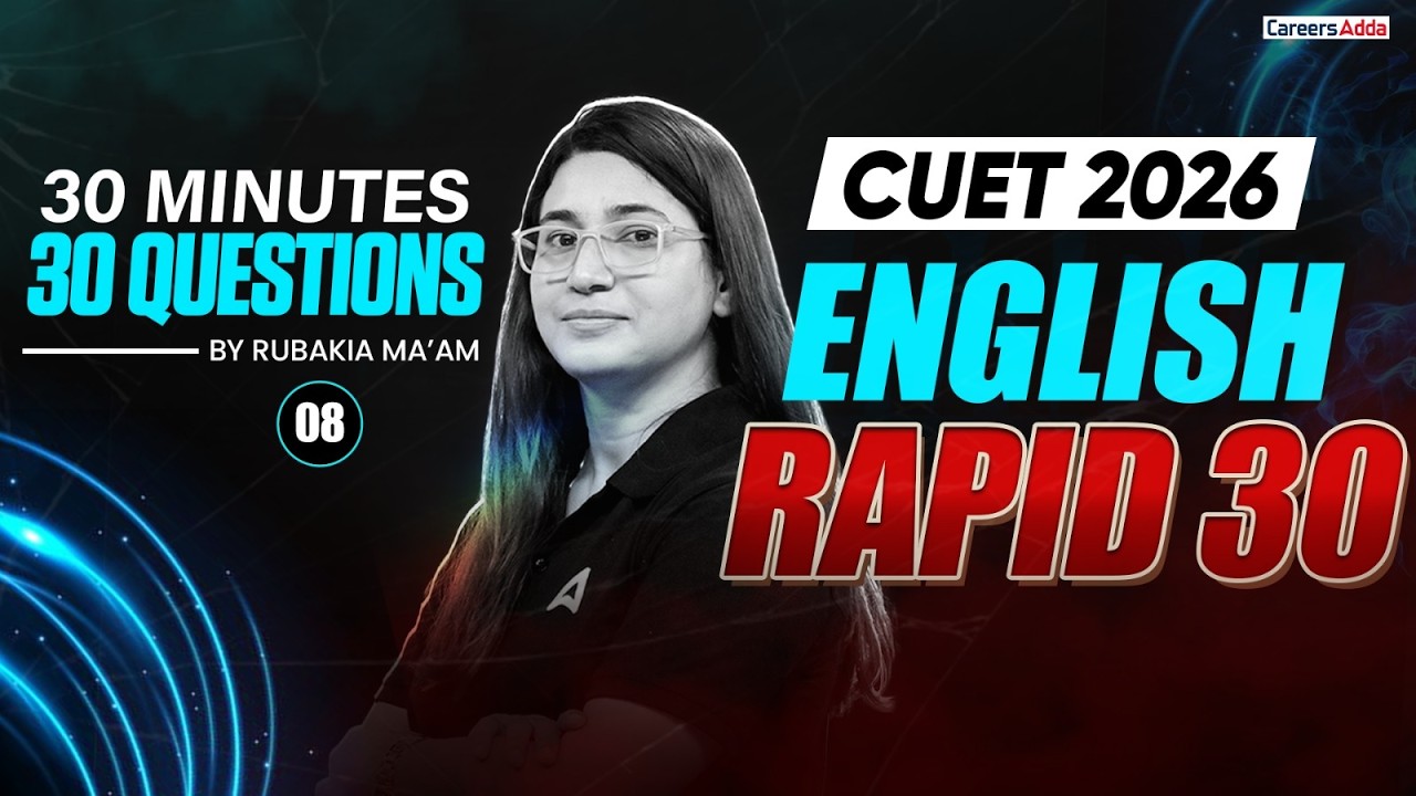 CUET English 2026 | Most Important MCQs | Rapid 30 Series | part 08