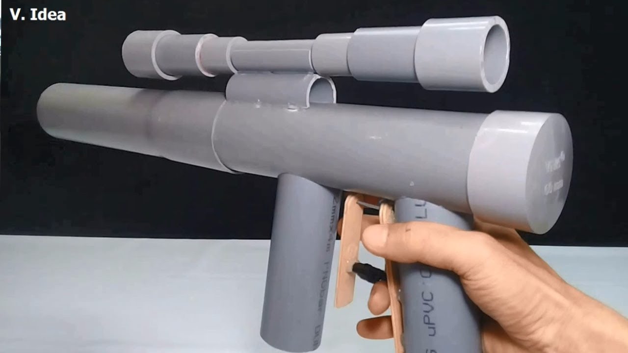 PVC Gun Homemade! How to Make Powerful Gun, Mounting Removing Easy from PVC Pipe