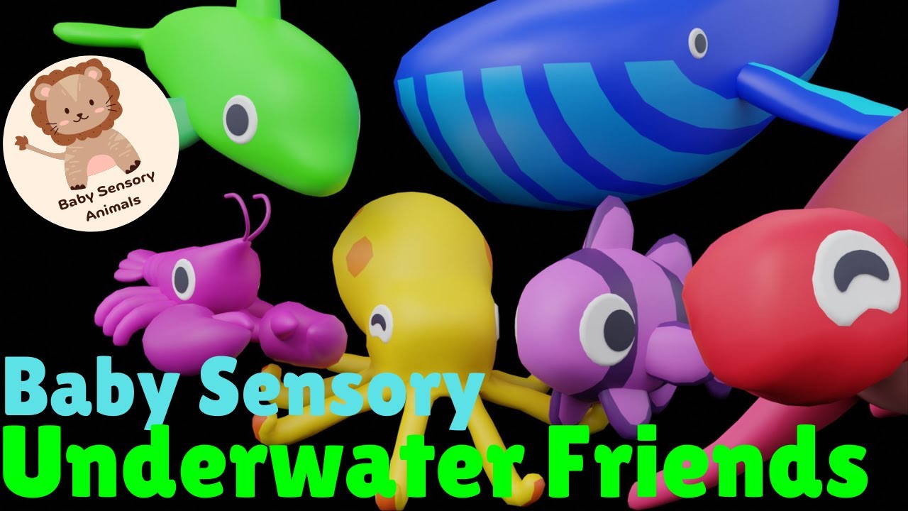 FUN DANCING Fish | BEST Baby Sensory Video |High Contrast color with animations | Bear Sensory