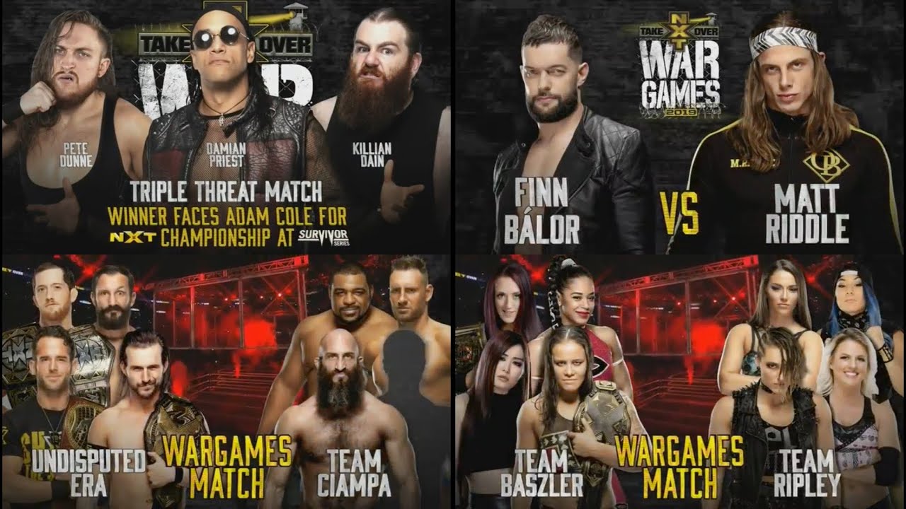 NXT Takeover War Games: 2019 Official Match Card.