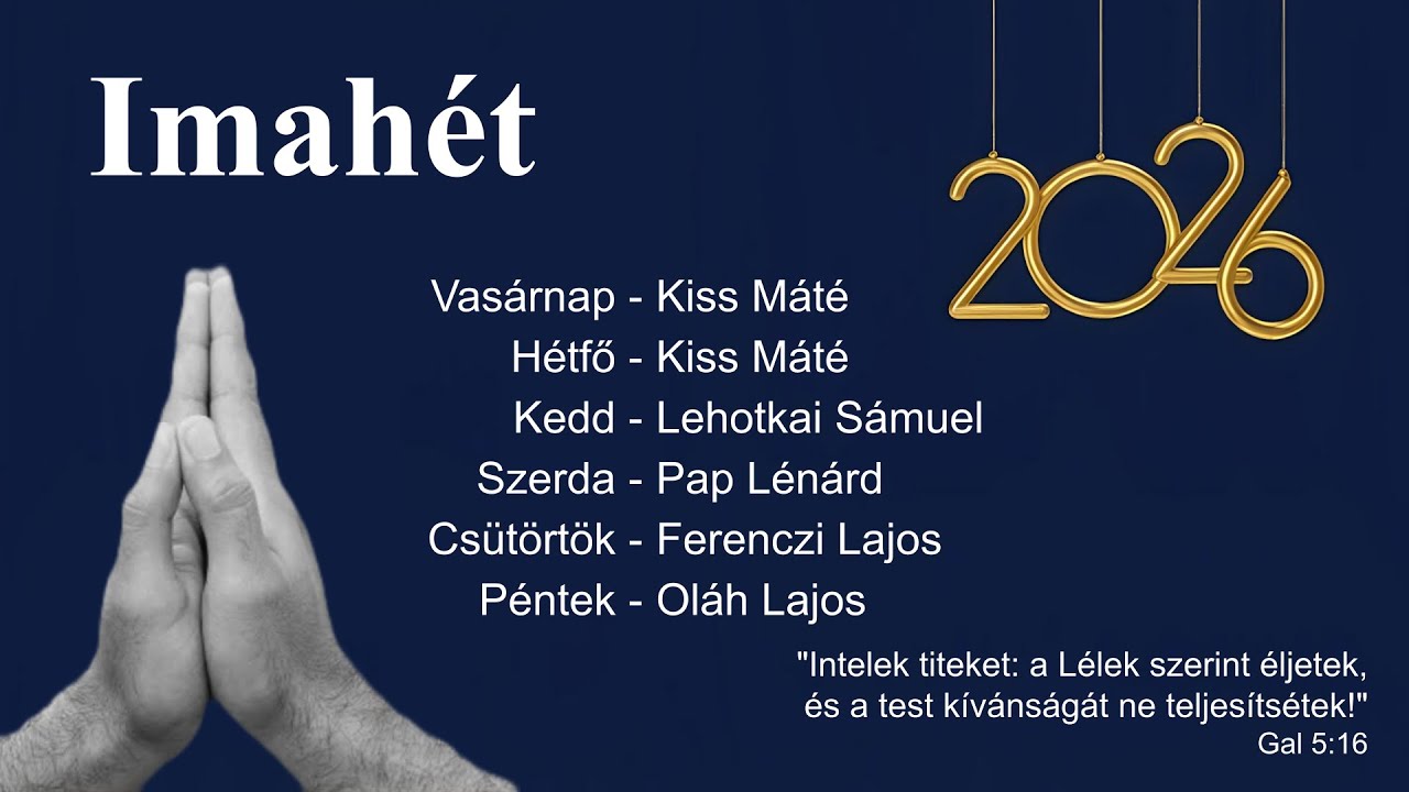 Vasárnap délutáni Istentisztelet - 2026. Január 4.