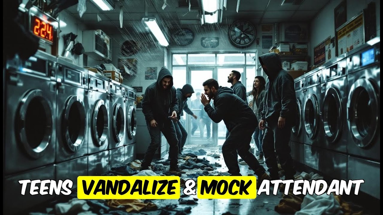 Teens Trash A Laundromat And Taunt The Night Attendant — A Driver Stays Late And Fixes The Damage