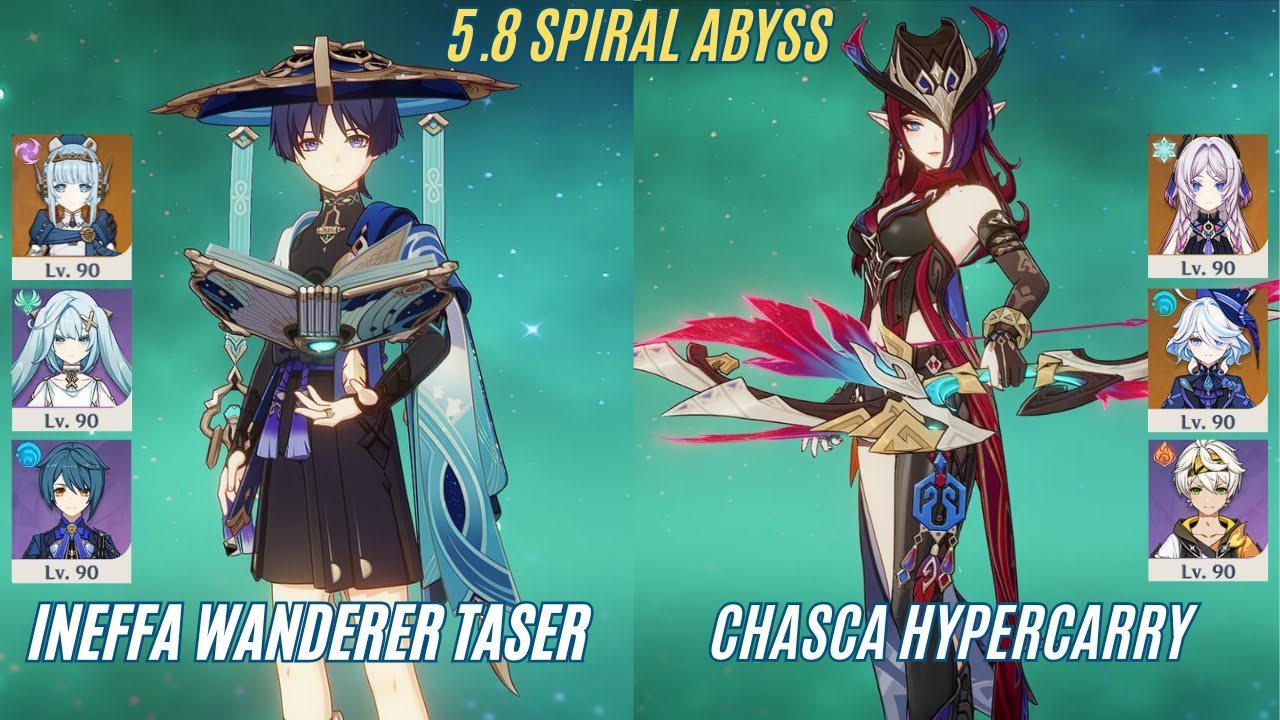 Ineffa Wanderer Taser & Chasca Hypercarry | Spiral Abyss 5.8 Genshin Impact
