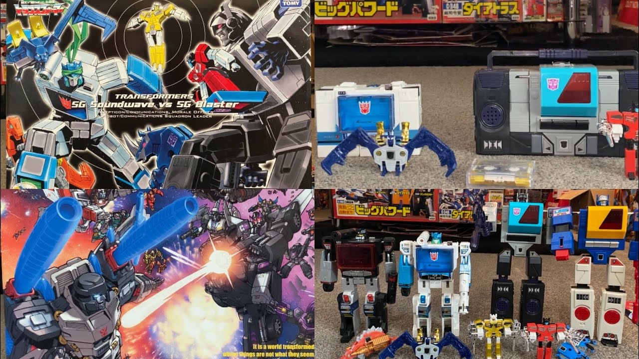 Transformers shattered glass soundwave & blaster. Ehobby exclusive unbox & review solar bot G1 box
