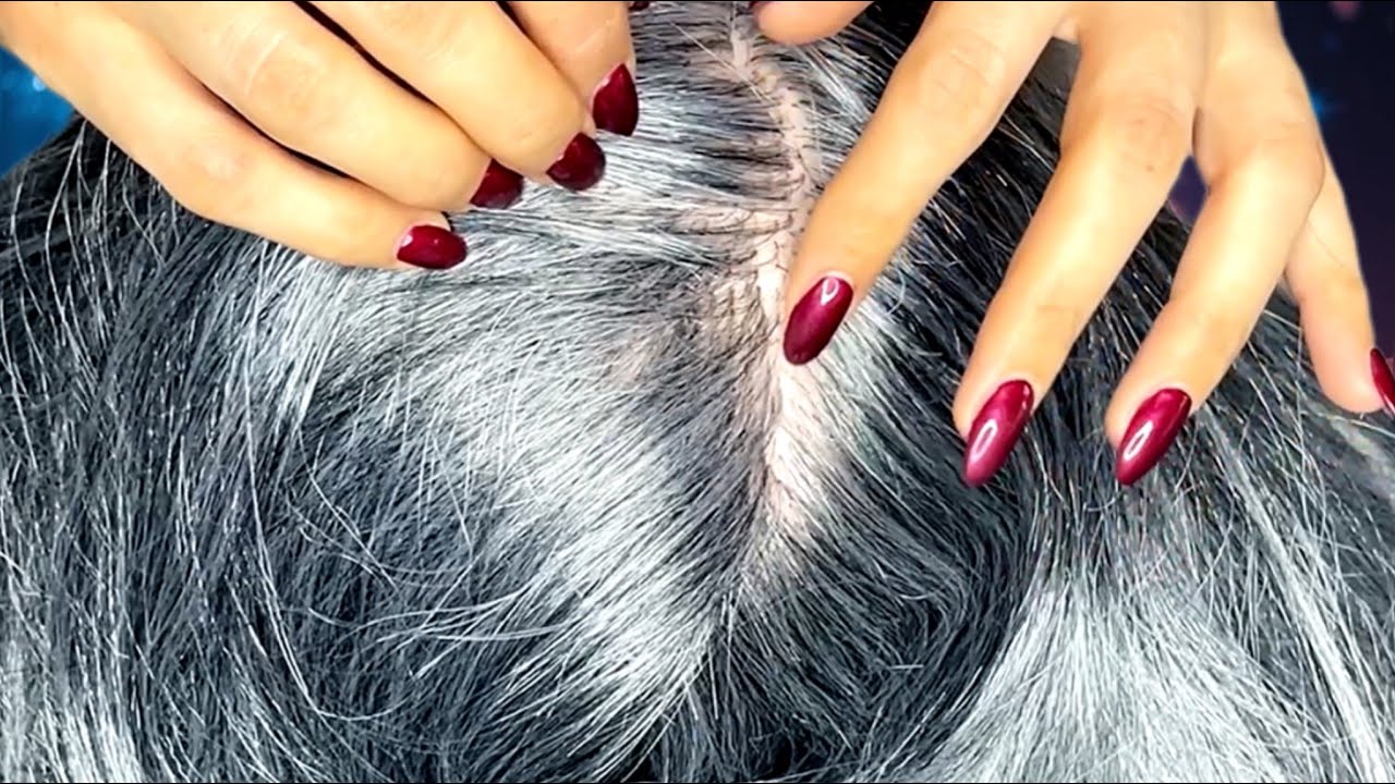 ASMR | Sleeping in 4 minutes & ASMR Hairplay & Tingly Hair Scratching & Relaxing Scalp Check