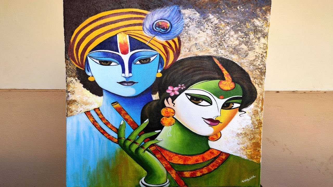 Radha Krishna Painting/Step by Step Tutorial/Acrylic Painting for beginners/ Part - 3