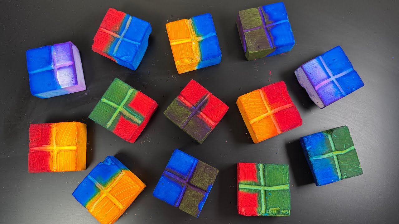 ** Sped Up **13 Blocks of Dyed Gholibn Gym Chalk | SATISFYING ASMR