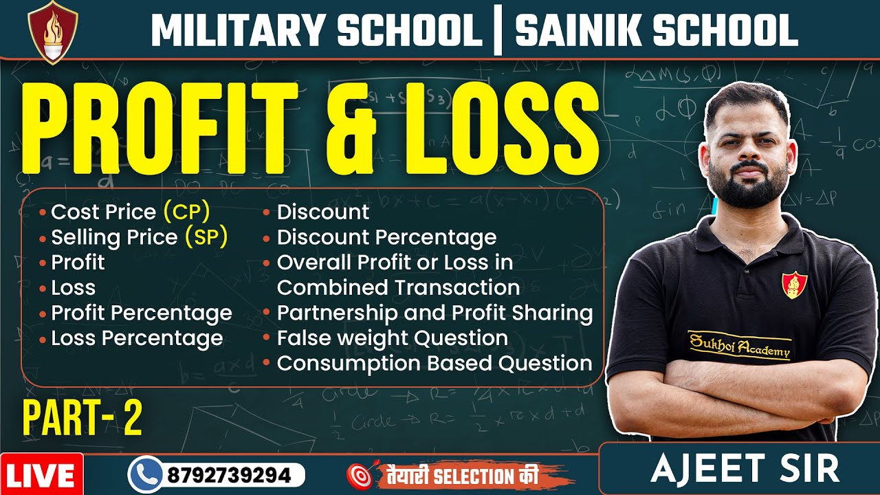 Profit and Loss | Sainik School Online Coaching | Sainik School Online classes