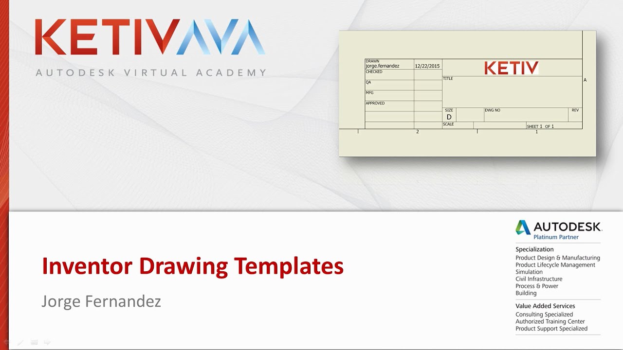 Autodesk Virtual Academy || Inventor Drawing Templates