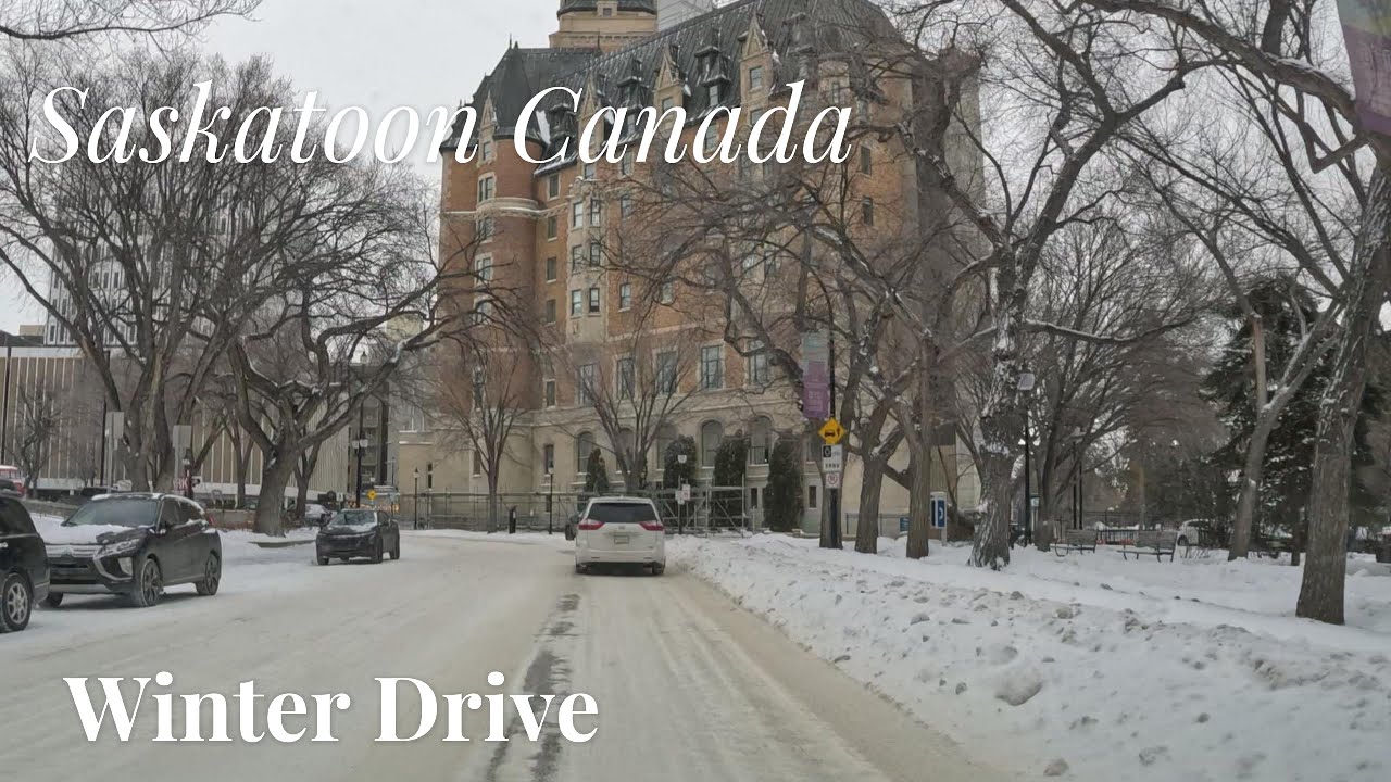 Winter Drive in Saskatoon | Canada Snow Roads