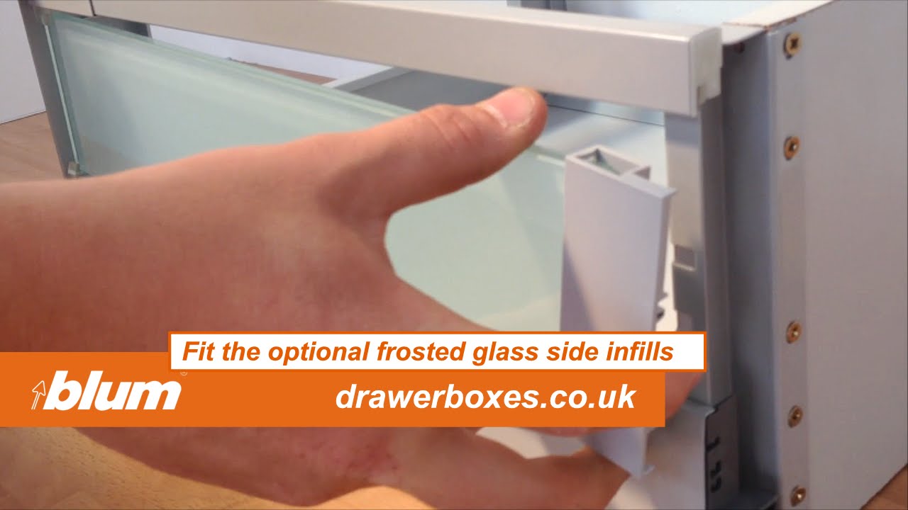 Blum Tandembox Antaro - frosted glass infills for - deep kitchen drawer box
