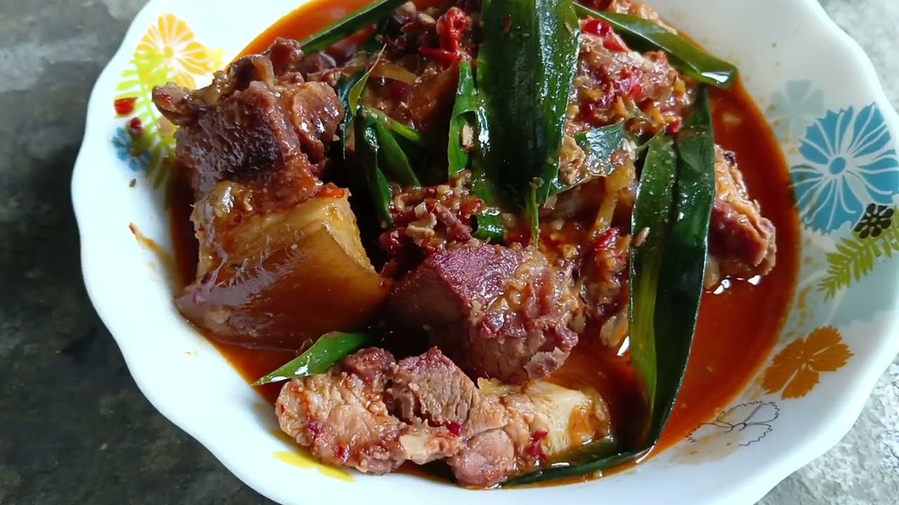 Smoked Pork with Axone|| Organic ginger leaves|| Northeast delicacies