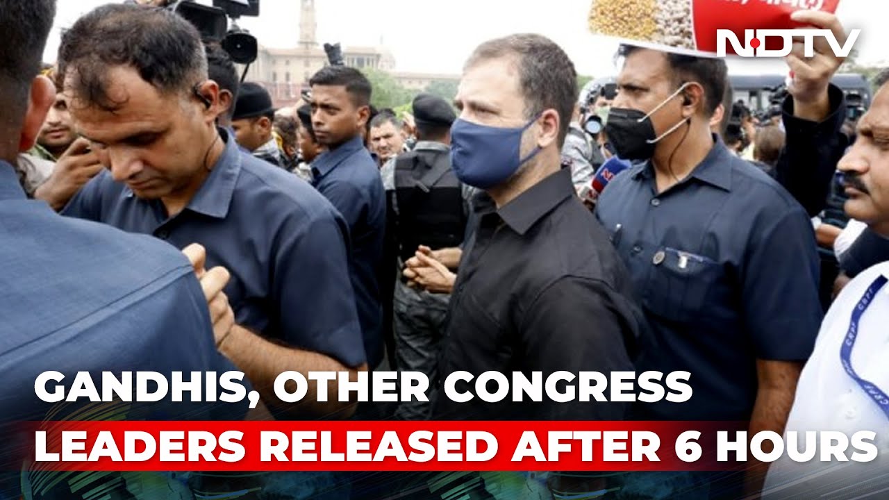 Gandhis, Other Congress Leaders Released After 6-Hour Detention For Protest In Delhi